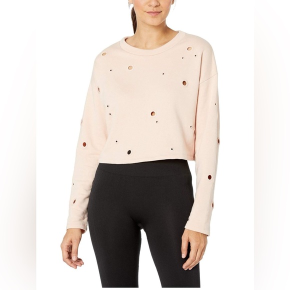 ALO Yoga Tops - Alo Yoga Cadence Grommet Detail Cropped Pullover Size Large Off White